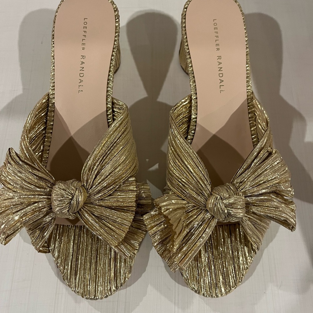 Loeffler Randall Metallic Gold Mules